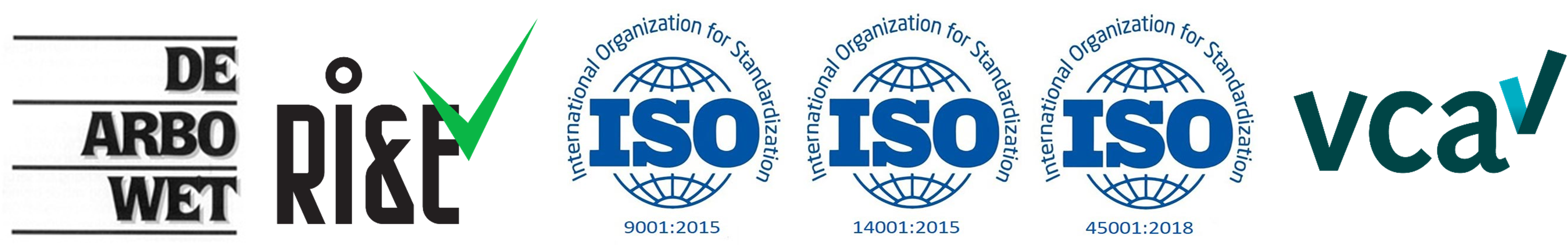 ISO9001 ISO14001 ISO45001 VCA RIE RI&E ARBO